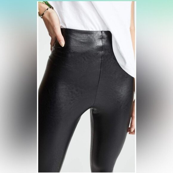 commando Women's Perfect Control Faux Leather Leggings Black Medium slimming - Picture 3 of 15